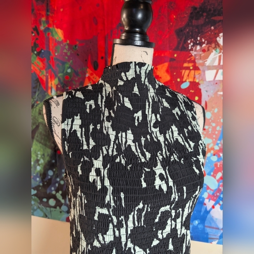 Proenza Schouler White Label Printed Smocked Mini Dress